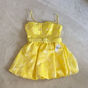 Yellow Floral Kids Dress